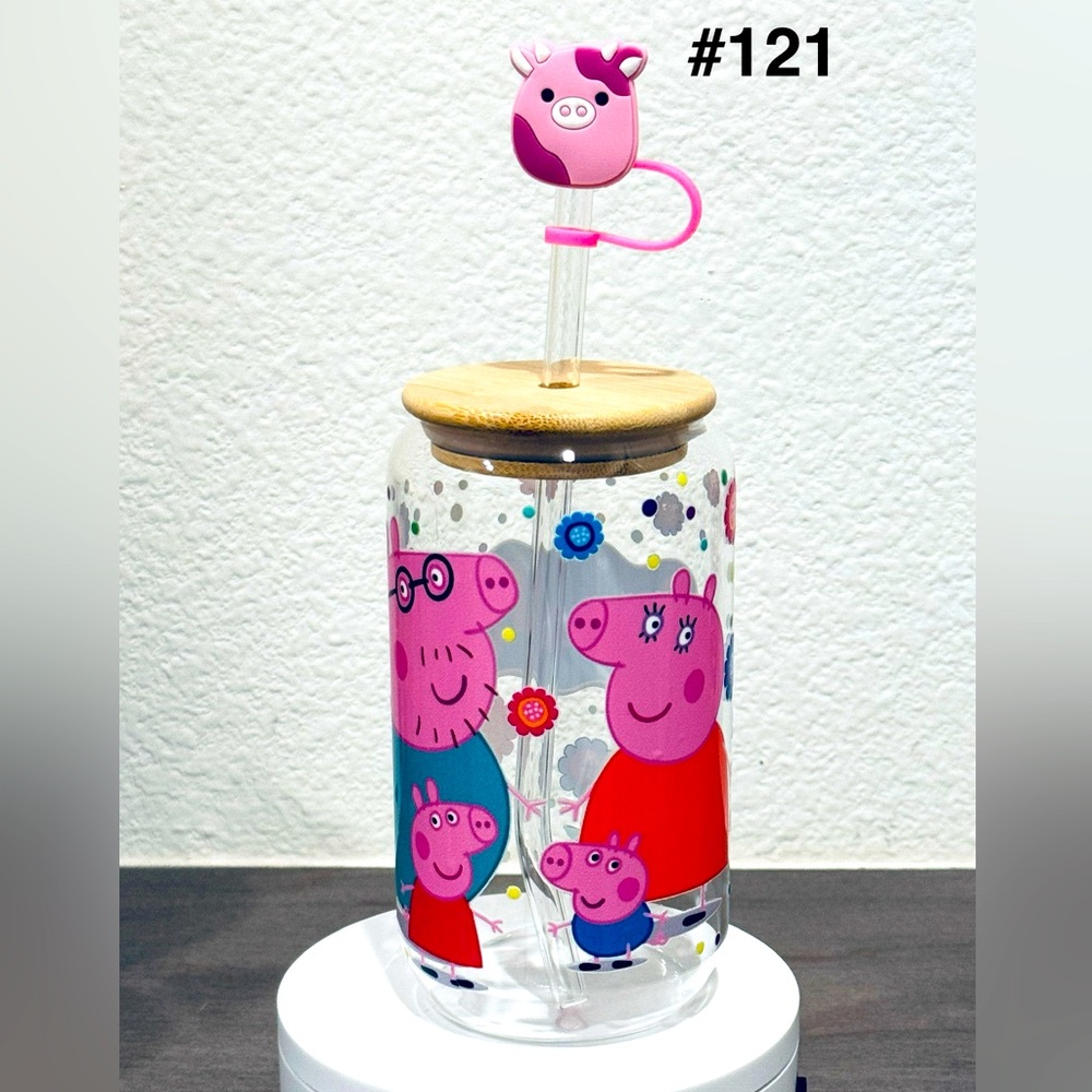 Peppa Pig Glass Tumbler with Straw